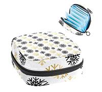 Black & Gold Christmas Snowflake-01 - Bolsa de almacenamiento de tampones para servilletas sanitarias, Varios colores, 4.7x6.6x6.6 in/12x17x17 cm