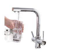 Black Gold Kitchen Faucet with ll-Out Sprayer 3-Way Water Filter for Drinking Hot & Cold Water Mixer Stylish Sink Tap for Modern Kitchens (1 Black B)
