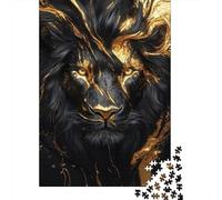 Black Gold Lion Puzzle para Adultos Puzzle de 1000 Piezas Papel Relajante Regalo Hogar Familia 52x38cm/1000pcs