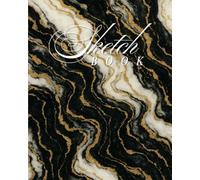 Black & Gold Marble Sketchbook 8x10: Elegant Designer Notebook for Drawing, Doodling & Creative Ideas