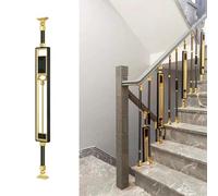 Black & Gold Stair Baluster Posts - 21 Pack Metal Railing for Level & Slope Staircases | Stylish Safety Design for Hotels Villas Offices | Fall Prevention Solution