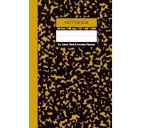 Black & Goldenrod Marble Hardcover Notebook - Grid, 192 Pages, 5.5" x 8.5", Premium Matte Finish: Perfect for math, science, engineering, design projects, journaling, and daily productivity