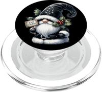 Black Goth GNOME with Bah Humbug Sign For Xmas Funny Santa PopSockets PopGrip para MagSafe