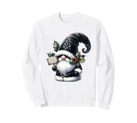 Black Goth GNOME with Bah Humbug Sign For Xmas Funny Santa Sudadera