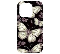 Black Gothic Dark Butterfly Goth Purple Yellow Butterflies Carcasa para iPhone 15 Pro