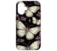 Black Gothic Dark Butterfly Goth Purple Yellow Butterflies Carcasa para iPhone 16