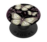 Black Gothic Dark Butterfly Goth Purple Yellow Butterflies PopSockets PopGrip Adhesivo