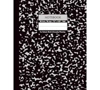 Black & Gray Marble Composition Notebook - Grid, 96 Pages, 7.5" × 9.25", Soft Matte Cover: Perfect for math, science, design projects, journaling, and daily planning