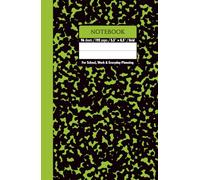 Black & Green Marble Hardcover Notebook - Grid, 192 Pages, 5.5" x 8.5", Premium Matte Finish: Perfect for math, science, engineering, design projects, journaling, and daily productivity