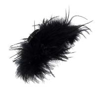 Black Hair Clips - Artificial Ostrich 10cm | Large Thick Hair Claw Clip