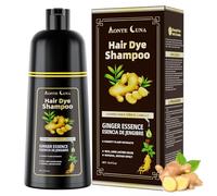 Black Hair Dye, Champú para teñir el cabello negro 3 en 1 para cabellos grises, champú instantáneo para hombres y mujeres, efecto antigris