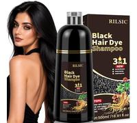 Black Hair Dye Shampoo 3 en 1 Cubre Canas, Champú Tinte Cubre Canas | Hair Color, Champú Color Tinte Pelo Barba Champu Canas Instantáneo, Champu Colorante, Champu Para Canas