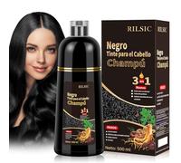 Black Hair Dye Shampoo 3 en 1,Shampoo Tinte Negro para Cabello, Champú para Cabello Instantáneo Champu Colorante Tinte para Hombre y Mujer(500ml Negro)