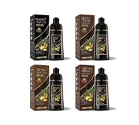 (Black)Hair Dye Shampoo 4 in 1 for Gray Coverage, 500ml Herbal Ingredients Natural Shampoo Hair Dye, Unisex, Natural Coloring for Grey Hair in Minutes