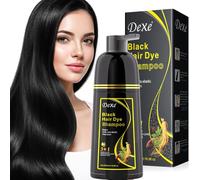 Black Hair Dye Shampoo for Grey Hair, 500 ml 3 en 1 Hair Colour, Containing Natural Plant Ingredients, Instant Hair Colour Shampoo for Men Women (Natural Black)