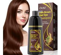 Black Hair Dye Shampoo for Grey Hair, 500 ml 3 en 1 Hair Colour, Containing Natural Plant Ingredients, Instant Hair Colour Shampoo for Men Women (Dark Brown)