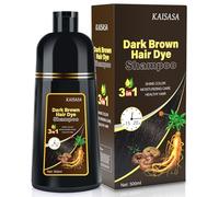 Black Hair Dye Shampoo, Hair Dye Shampoo 3 en 1 Cubre Canas, Hair Color, Champú Color Tinte Pelo Barba Champu Canas Instantáneo, Champu Tinte Canas para Hombres Mujeres (Dark Brown)