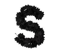 Black Halloween Garland - Artificial Maple Leaves Wreath, Realistic Flower