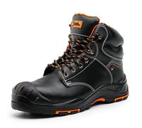 BLACK HAMMER Botas de Seguridad de Cuero para Hombres Puntera de Acero S3 SRC Calzado de Trabajo al Tobillo de Cuero 9972 (47 EU)