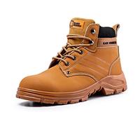 BLACK HAMMER Botas de Seguridad para Hombre con Puntera de Acero Zapatos de Trabajo S3 SRC Tobillo de Cuero marrón Tan 5007 (39 EU)