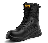 BLACK HAMMER Botas de trabajo de seguridad tácticas para hombre Hidrófugo Ligeras y Transpirables con Puntera y Entresuela de Acero Ideal para Combate Policial y Ejército S3 SRC 6666 Negro (41 EU)