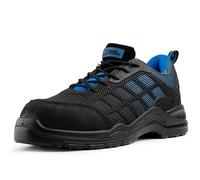 BLACK HAMMER Calzado de Seguridad Impermeable para Hombres Puntera de Composite Sin Metal Ultraligera Botas de Trabajo para Caminar con Entresuela de Kevlar y al Tobillo S3 SRC 8007 (45 EU, Azul)