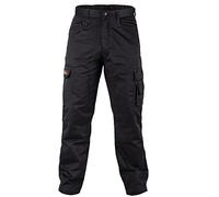 BLACK HAMMER Pantalón de Trabajo de Combate para Hombre Pantalones Cargo Multi Bolsillos Joggers Costuras Reforzadas Tradesman Warehouse Survival Negro (28W / 31 Regular)