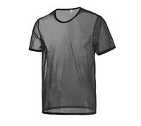 Black Herren Shirts Short Sleeve See Through Sheer T-Shirt Clubwear Mesh Muscle Pullover Tops Undershirts 3XL, 1 paquete:negro, 3XL