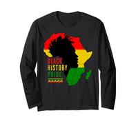 Black History Afro American Pride Male Retro Vintage Manga Larga