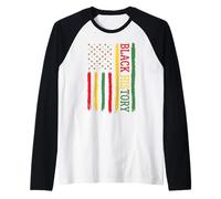Black History - Bandera Afro Pan African Pride Design RBG Colors Camiseta Manga Raglan