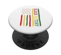 Black History - Bandera Afro Pan African Pride Design RBG Colors PopSockets PopGrip Adhesivo