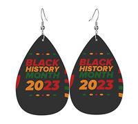 Black History Month 2023 colgantes Pendientes de lágrima de cuero