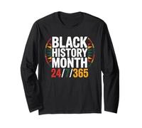 Black History Month 24/7/365 Colores Panafricanos Activista Manga Larga