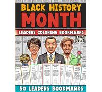 Black History Month coloring bookmarks For Kids: 50 Inspiring Black Heroes coloring biography Bookmarks African American History Activites
