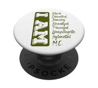 Black History Month I Am Strong Educated Black Pride PopSockets PopGrip Adhesivo
