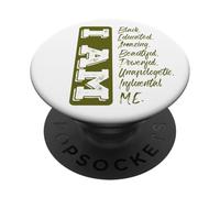 Black History Month I Am Strong Educated Proud Black PopSockets PopGrip Adhesivo
