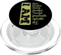 Black History Month I Am Strong Educated Proud Black PopSockets PopGrip para MagSafe