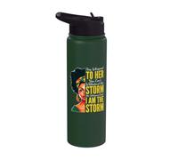 Black History Month I Am The Storm Melanina Mujeres RBG Colors Stainless Steel Insulated Water Bottle