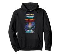 Black History Month Positive Affirmations Galaxy Space Boy Sudadera con Capucha