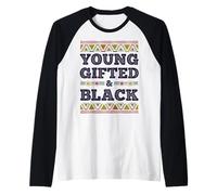 Black History Month Young Gifted & Black African Afro Camiseta Manga Raglan