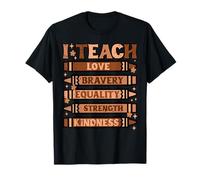 Black History Teacher I Teach Love Bravery Crayons Mujeres Hombres Camiseta