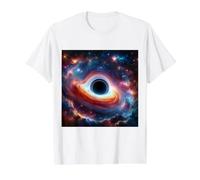 Black Hole Astro Física Camiseta gráfica económica, Hombre, Blanco, S