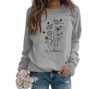 Black Hoodies Women Flower Graphic Sweatshirt For Women 80s Vintage Minimalistic Floral Printed Long Sleeves Shirt Loose Pullovers Tops Sudaderas NavideñAs Mujer B806