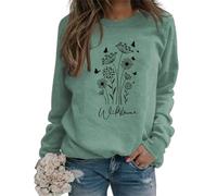 Black Hoodies Women Flower Graphic Sweatshirt For Women 80s Vintage Minimalistic Floral Printed Long Sleeves Shirt Loose Pullovers Tops Sudaderas NavideñAs Mujer B806
