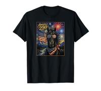 Black Horse Art America 250 Anniversary 4th of July USA Flag Camiseta