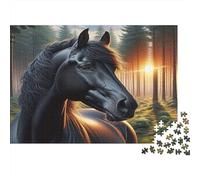 Black Horse Forest Puzzle Mil Piezas para Toda La Familia Reto Mental Piezas Precisas Hecho En Europa Actividad Indoor Reciclable 52x38cm/1000pcs