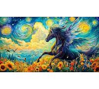 Black-Horse-Galloping-Through-Waves-at-Sunset 1000 Piezas Puzzle Reciclado Actividad en casa Juego Familiar Desafiante para Adultos Regalo 70x50/1000pcs