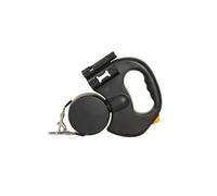 (Black) Illuminated Double Retractable Leash for Two Dogs, 360 Anti-Tangle Swivel Strap