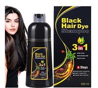 Black Instant Hair Color Shampoo For Gray Hair, Shampoo Con Tinte Natural Para Canas, Shampoo Con Tinte Natural 3 En 1, Hair Dye Shampoo (Black)