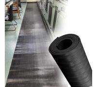 Black Insulating Rubber Floor Mat 3ft Wide, Non-Conductive Customized High Voltage Insulated Rubber Mat for Generator Room/Distribution/Substation, 6kv/ 10kv/ 25kv/ 35kv(LxWxT 8' x 3 1/5' x 1/3")